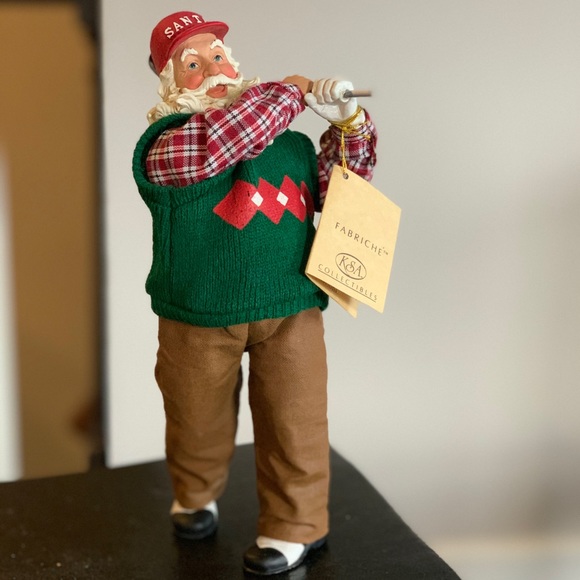 Fabriche Kurt Adler golfing santa